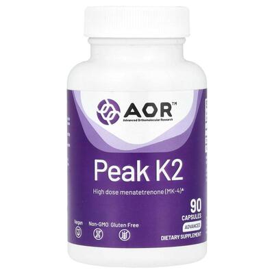 Advanced Orthomolecular Research AOR,Peak K 2，90 粒素食胶囊