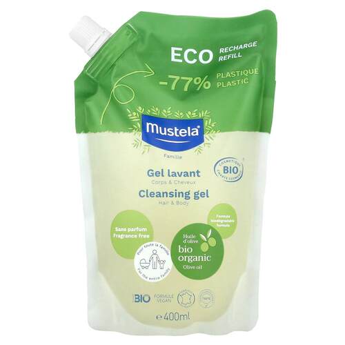 Mustela,Eco Recharge 补充装，家庭装，洁面凝胶，头发和身体，4