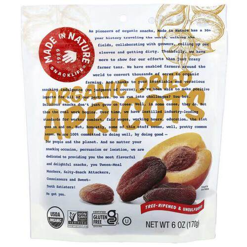 Made in Nature,有机，Apricots In The Buff杏子零食，6盎司（17