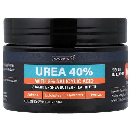 Nuvadermis,Foot and Body Cream, Urea 40% with 2% Salicylic A