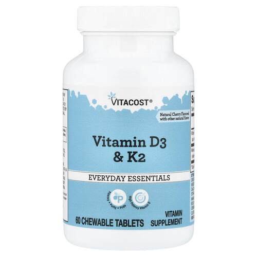 Vitacost日常基础系列维生素D3&amp;K2维生素 D3 与 K2睡前充