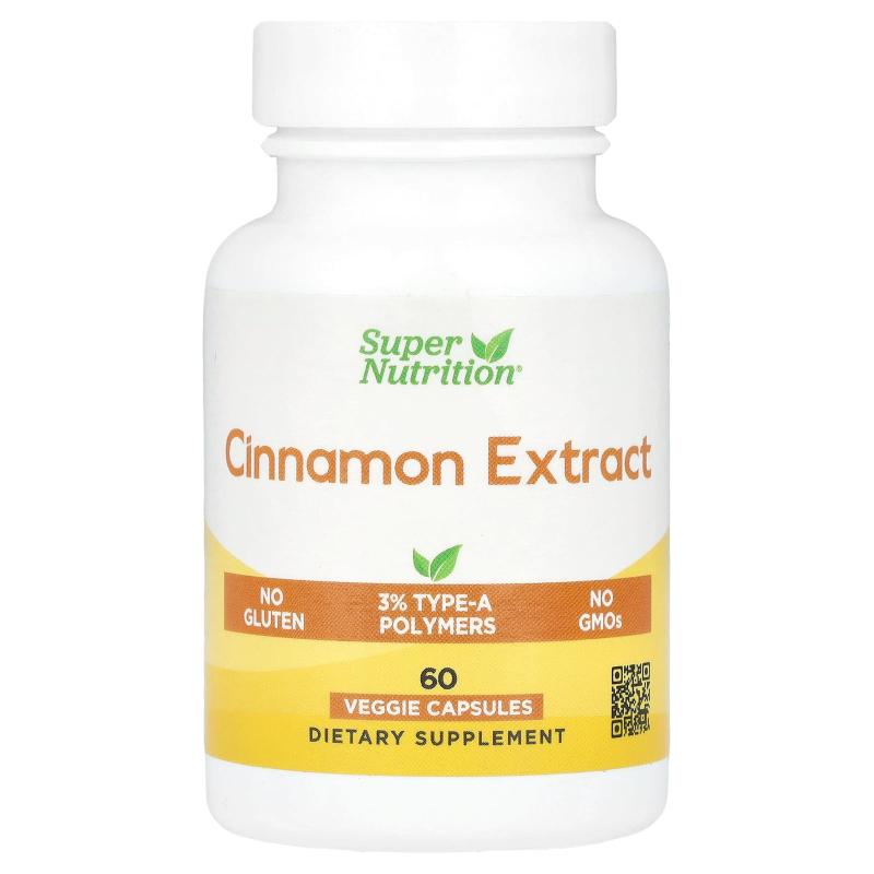 Super Nutrition,肉桂提取物，500 毫克，60 粒素食胶囊（每粒胶
