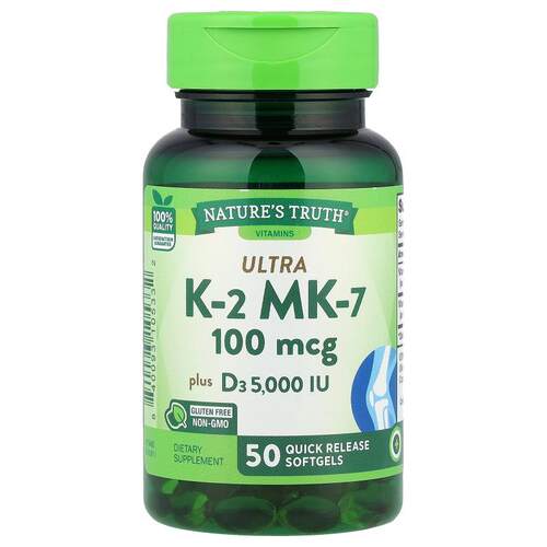 Nature's Truth,超级 K2 MK-7 + D3，50 粒速释软胶囊