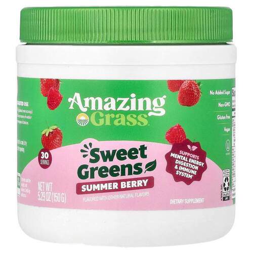 Amazing Grass,Sweet Greens，夏季浆果味，5.29 盎司（150 克）