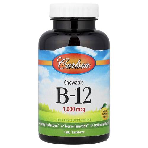 Carlson,维生素 B-12 咀嚼片，天然柠檬味