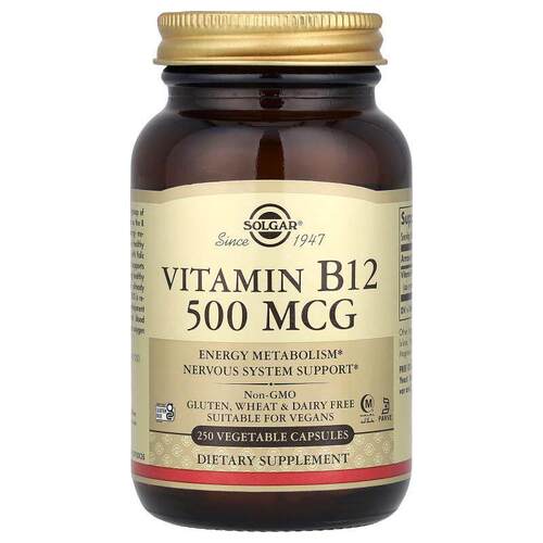 索尔加,维生素 B12，500 微克，250 粒素食胶囊