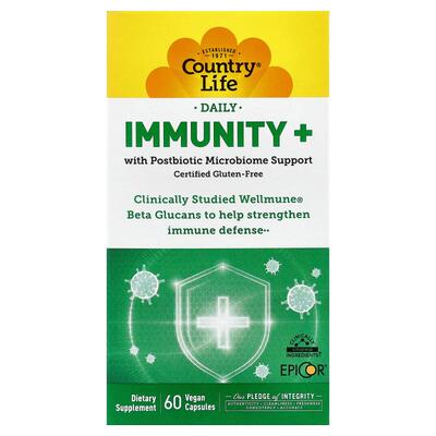 乡村生活,Daily, Immunity+, 60 Vegan Capsules