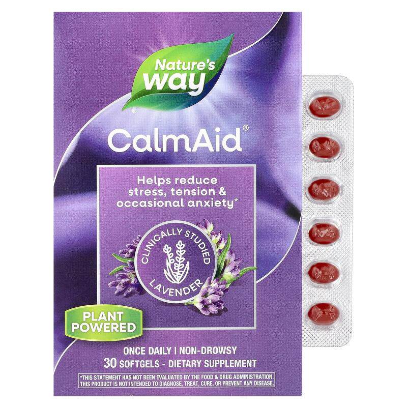 然萃维,CalmAid科学研究薰衣花草,80 毫克,30 粒软胶囊
