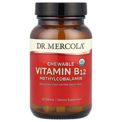 Mercola博士,维生素 B12 甲钴胺咀嚼片，天然樱桃味，30 片