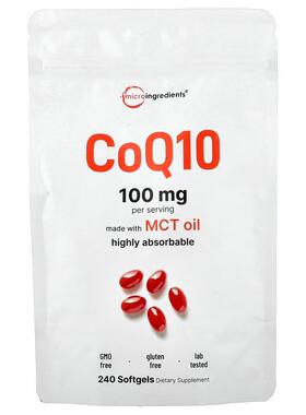 Micro Ingredients,辅酶 Q10 软胶囊，240 粒（每粒 50 毫克）