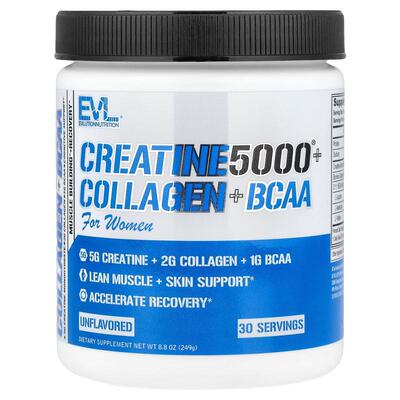 EVL,Creatine5000® Plus 胶原蛋白 + 支链氨基酸，女性专用，原味