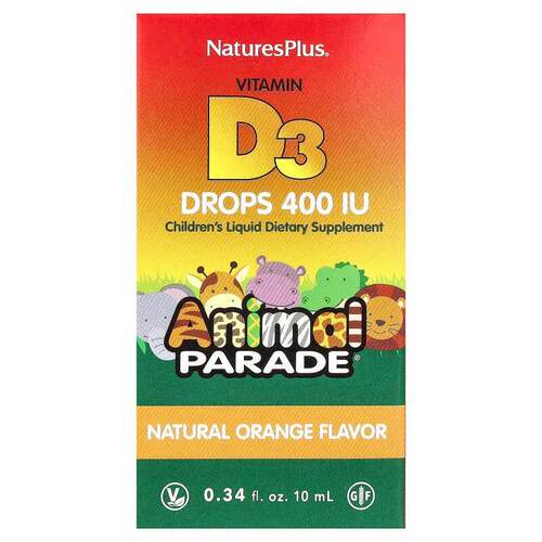 NaturesPlus,Animal Parade维生素D-3滴剂