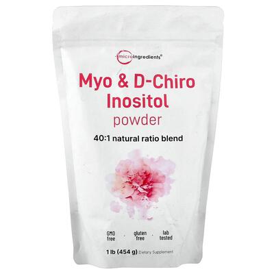 Micro Ingredients,Myo-肌醇和 D-手性肌醇粉，1 磅（454 克）