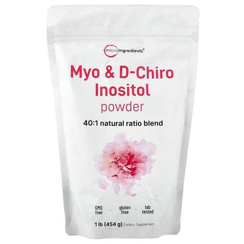Micro Ingredients,Myo-肌醇和 D-手性肌醇粉，1 磅（454 克）