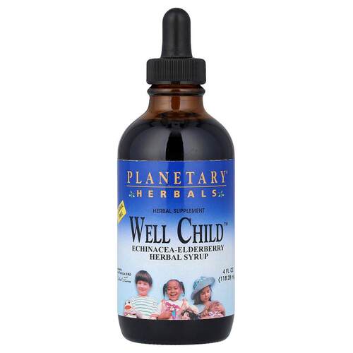 Planetary Herbals,Well Child™，紫松果菊-接骨木果草本糖浆，4