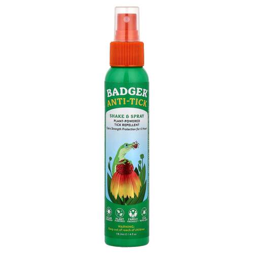 Badger,Anti-Tick, Plant-Powered Tick Repellent, 4 fl oz (118