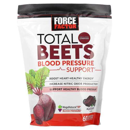 Force Factor,Total Beets®，血压支持，巴西莓，60 片软咀嚼片