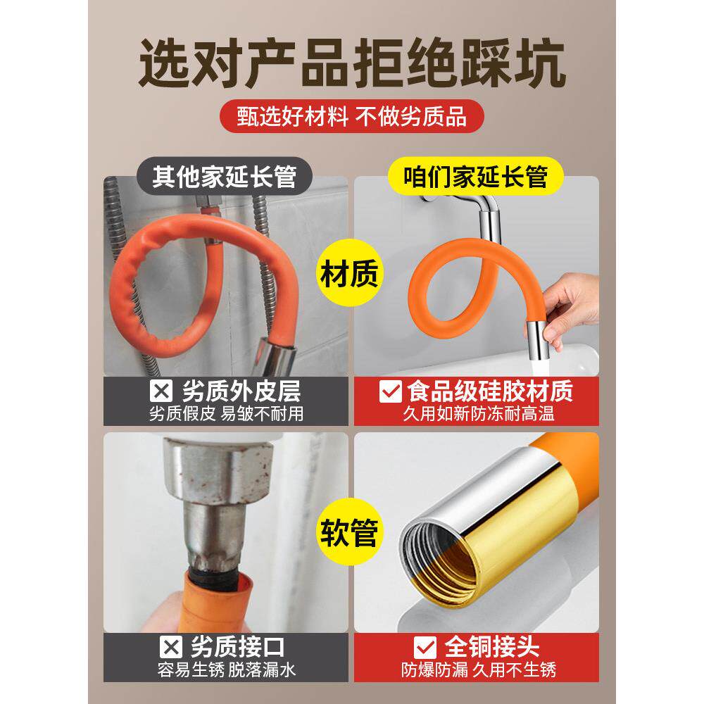 阳拖把池水龙头加长伸器万向管防台溅水神器接头可延旋A1489转延