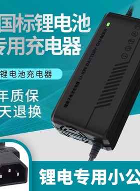 新国标小公插池电动车充电器48V2A36V60V3A24V72V电车锂离子