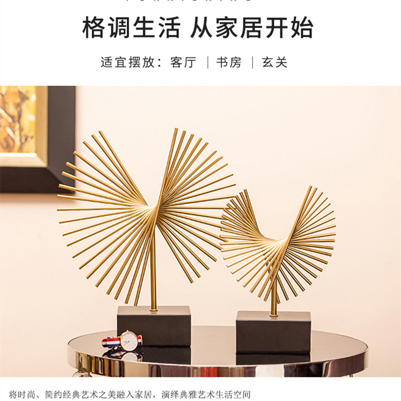 金属工艺品摆件铁艺装饰客厅桌面配饰设计师别墅样板房装潢抽象