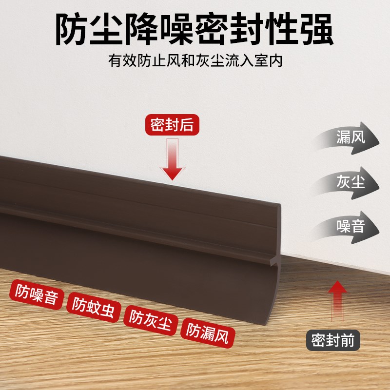 门缝门底部密封挡条房门下边防老鼠挡板条自粘堵缝隙防漏风静音条图片