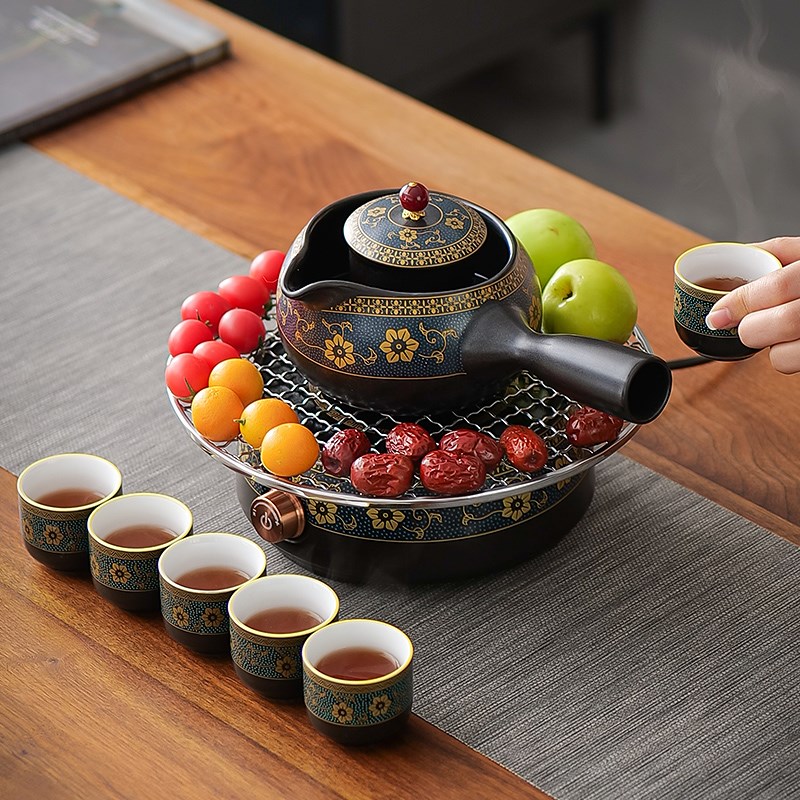 电陶炉陶壶煮茶炉围炉煮茶器粗陶烧水壶家用电热茶炉茶具泡茶炉