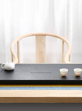 厂家供应乌金石茶盘 泛舟茶盘 整块黑金乌金石 石头茶盘
