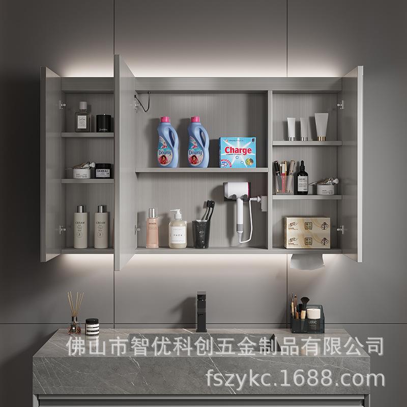 不锈钢智能镜柜防潮带背板镜箱卫生间镜子柜带灯除雾镜柜通顶镜柜