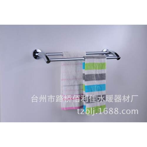 佰利佳不锈钢加厚加粗双杆毛巾架 卫生间双杆置物架 工程走量浴巾