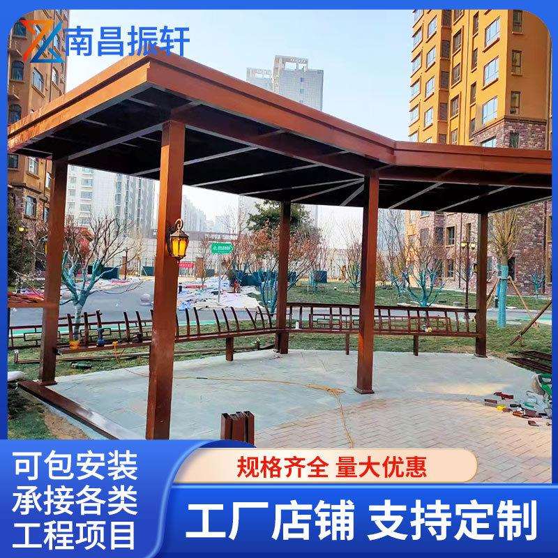 景区景观廊架实木户外防腐木廊架庭院花架长廊室外花园凉亭围栏