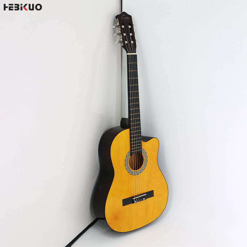 厂家直销椴木单板39寸民谣吉他哑光缺角古典吉他练习琴guitar