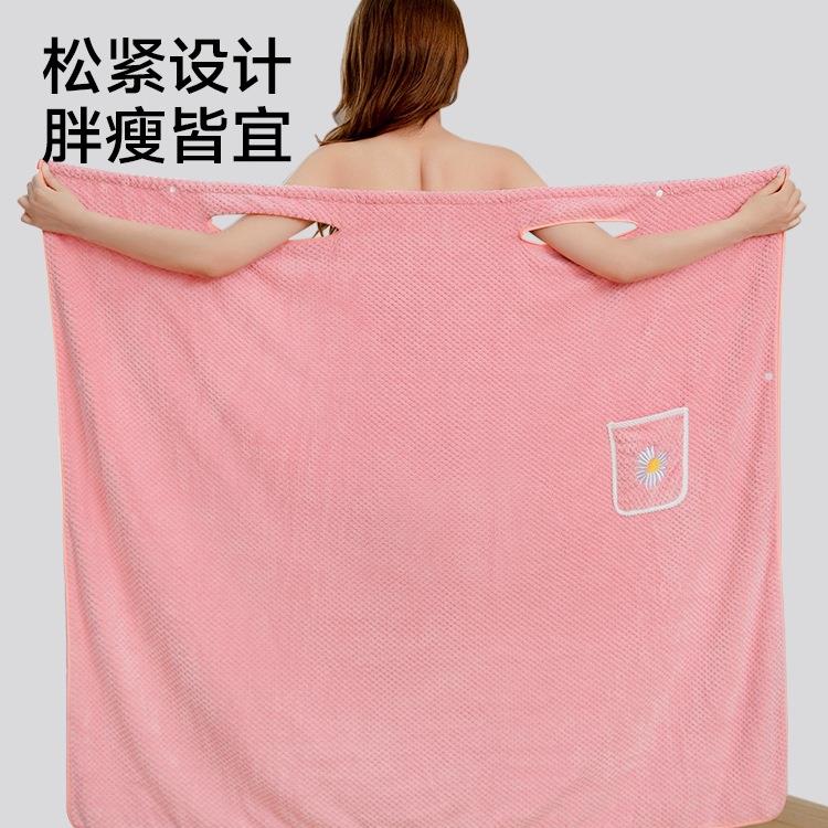浴巾可穿裹全身女浴裙长非纯棉吸水大人浴袍成人洗澡2025新款