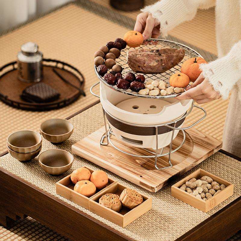 南瓜壶围炉煮茶家用室内陶瓷炭炉套装户外烧烤碳炉明火烤茶煮茶器