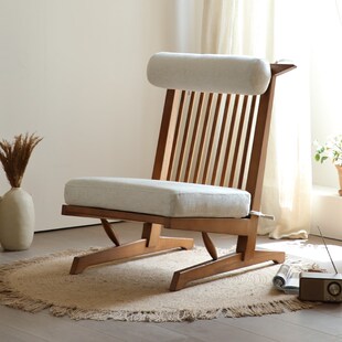 实木复古单人靠背家用躺椅夏天休闲阳台摇椅客厅坐垫中岛乔治椅子