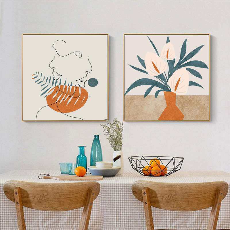 日式饭厅餐厅装饰画挂画现代简约墙面装饰创意个性高端壁画轻奢风
