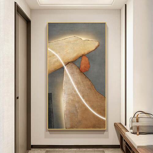 石来运转玄关装饰画现代轻奢入户门口玄幻挂画抽象招财寓意好壁画
