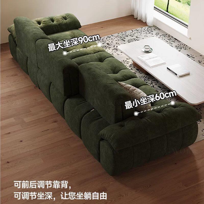 棉花糖超大坐深靠背可调节客厅大小户型直排云漫雪尼尔布艺沙发