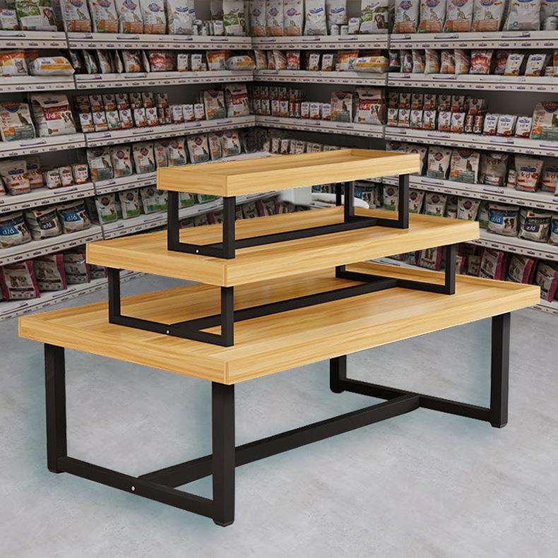 中岛柜展示台三层流水货物台超市食品架商场货架文具店货架