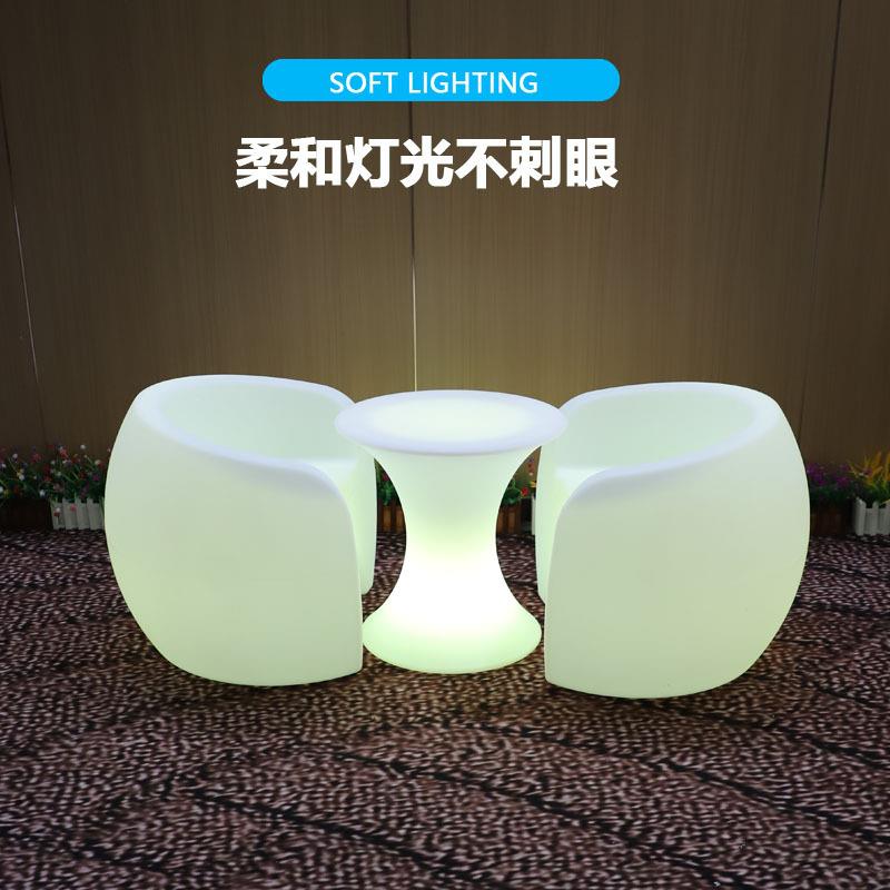 网红LED高脚桌酒吧发光小蛮腰创意吧台发光家具鸡尾酒桌KTV小茶几