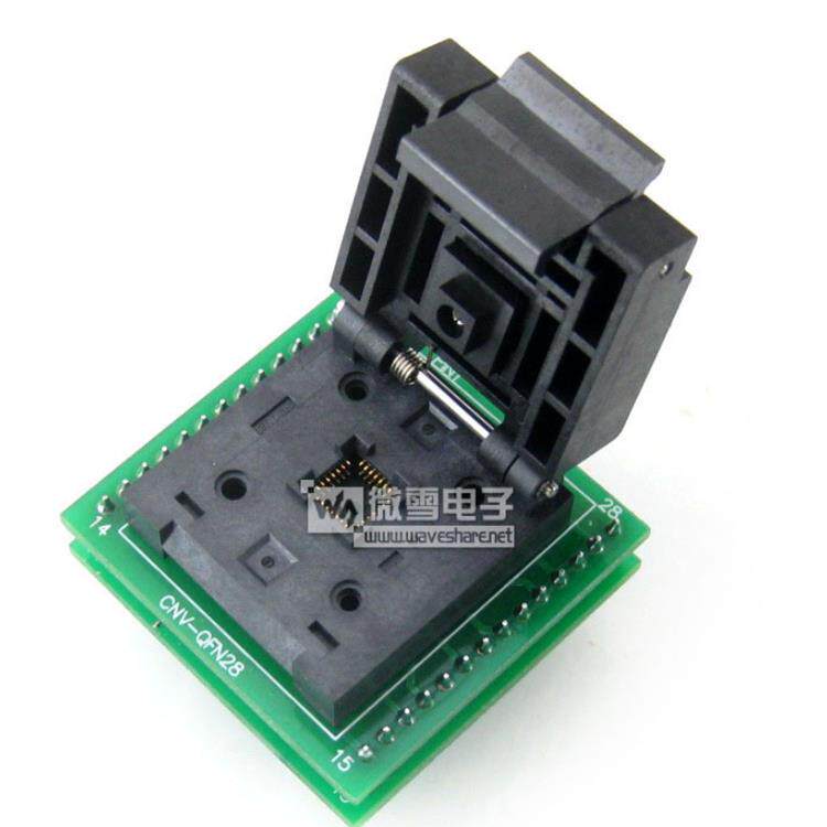 QFN28转DIP28编程座 IC测试座QFN-28B-0.65-01带板引脚间距0.65mm