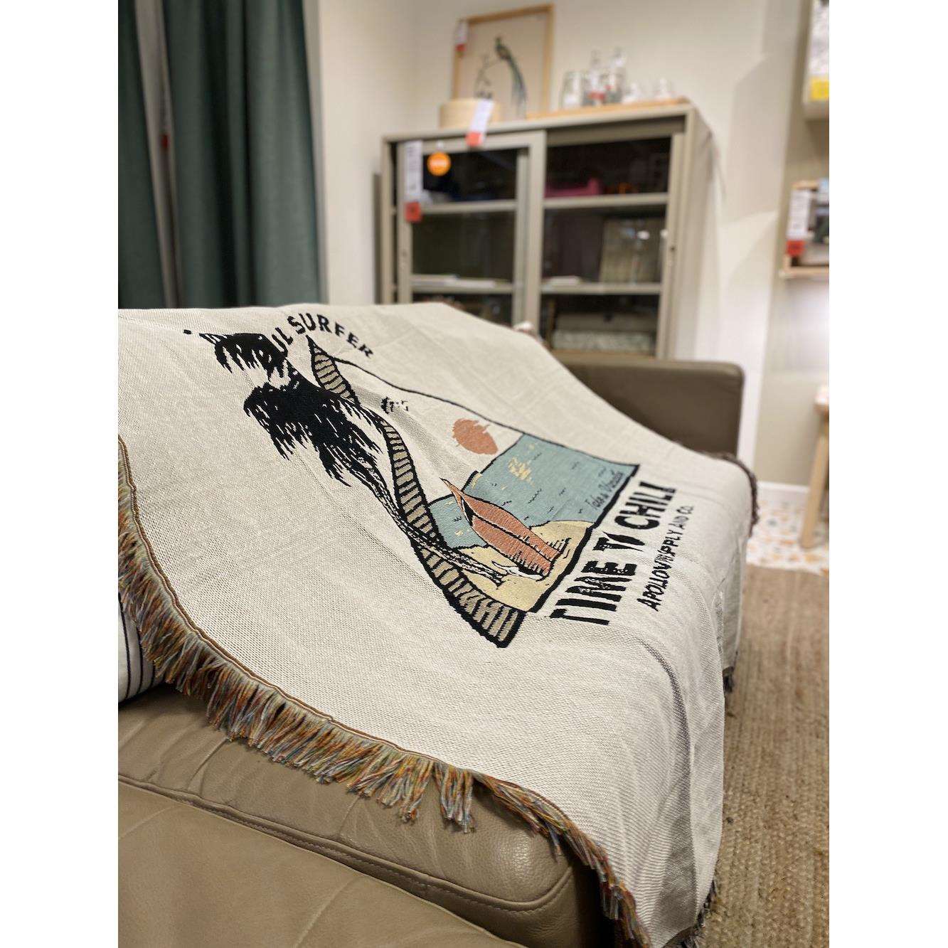 冲浪沙发毯挂毯休闲毯毛毯装饰毯椰岛时光夏日风情camping life