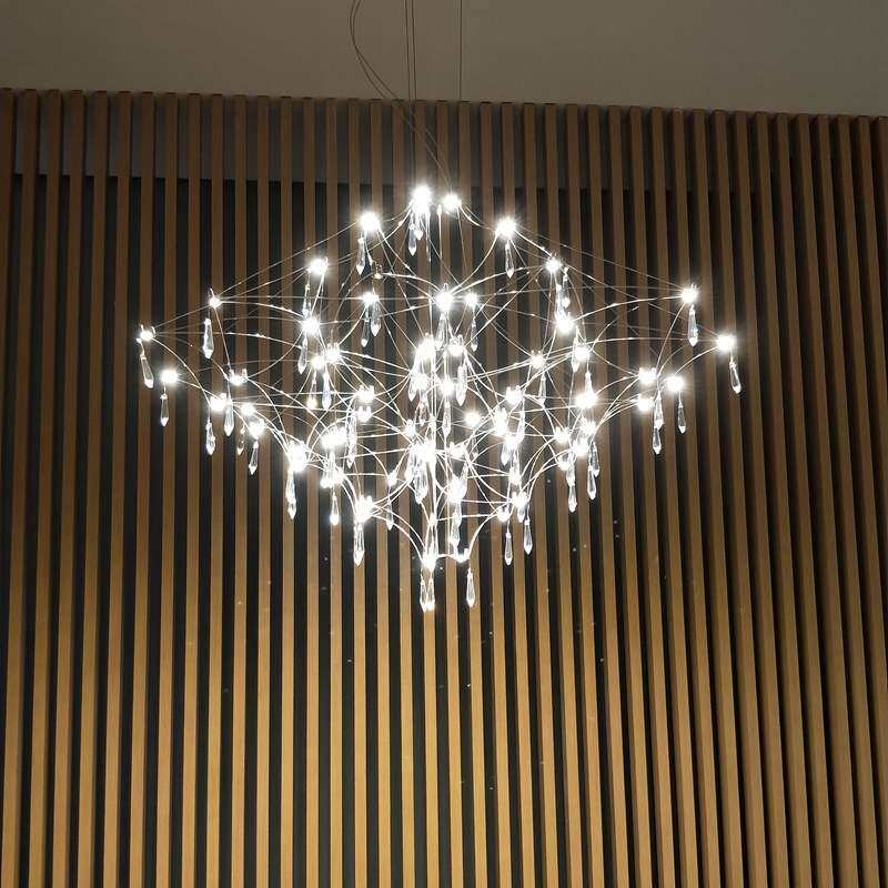 后现代豪华不锈钢吊灯餐厅酒店饭厅LED光立方吧台别墅轻奢吊灯
