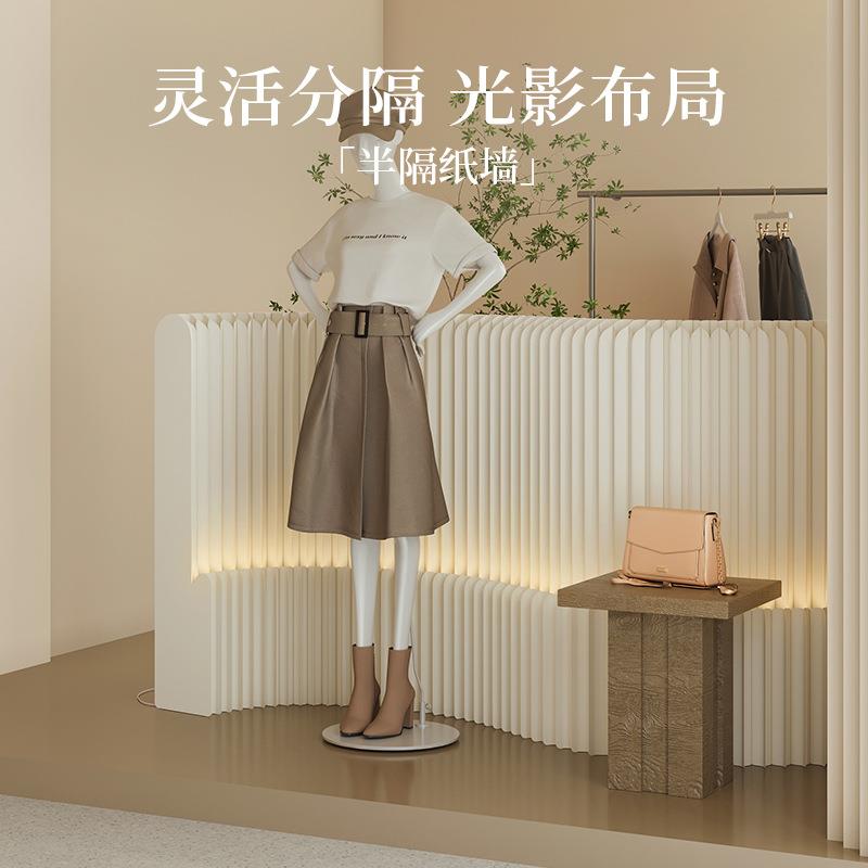 十八纸风琴屏风纸墙隔板隔断客厅卧室半隔屏风发光折叠纸墙可移动