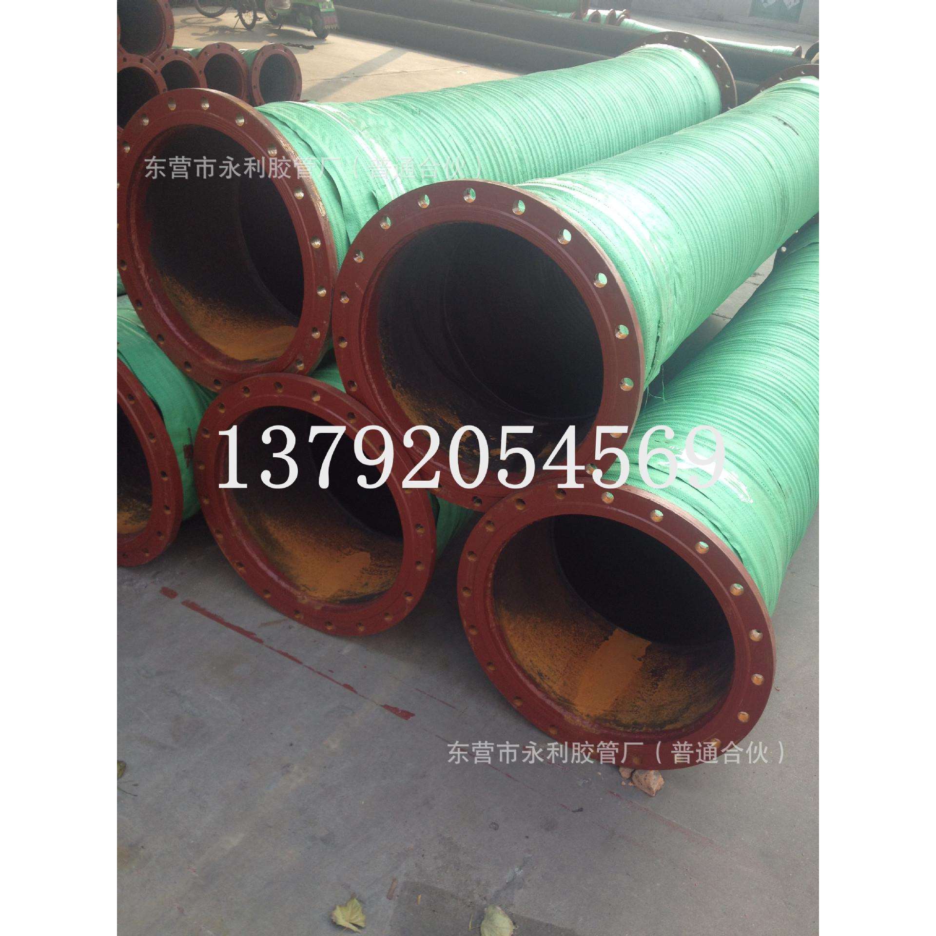 大口径法兰胶管 钢丝缠绕黑色胶管 水泵砂泵配套胶管100mm-1500mm
