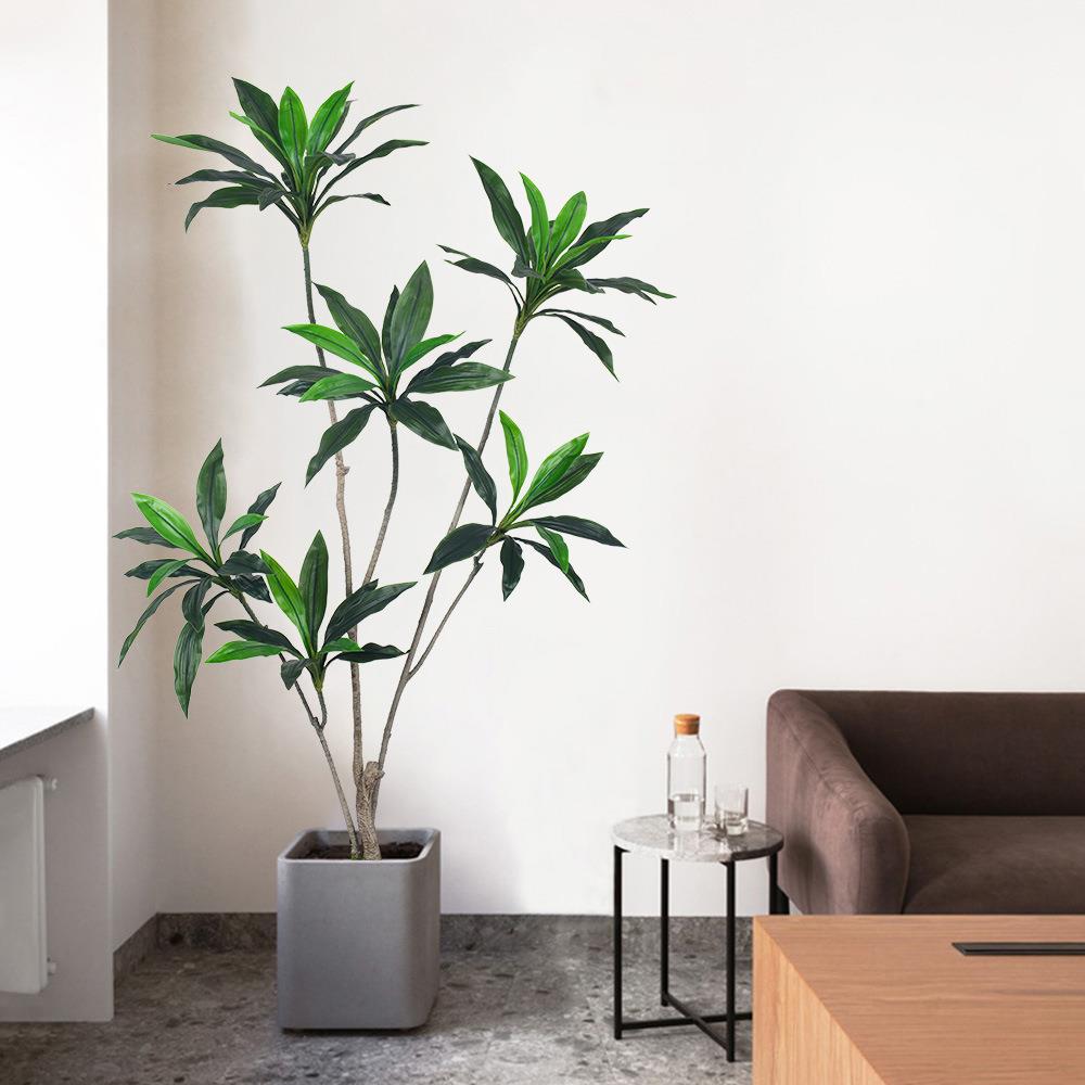 厂家仿真巴西铁绿植盆栽室内橱窗植物巴西木仿生摆件绿植装饰