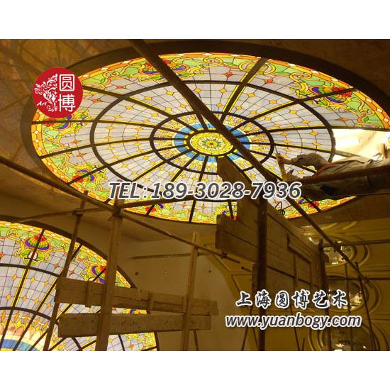 欧式彩绘玻璃穹顶贵州凯里市彩绘玻璃穹顶
