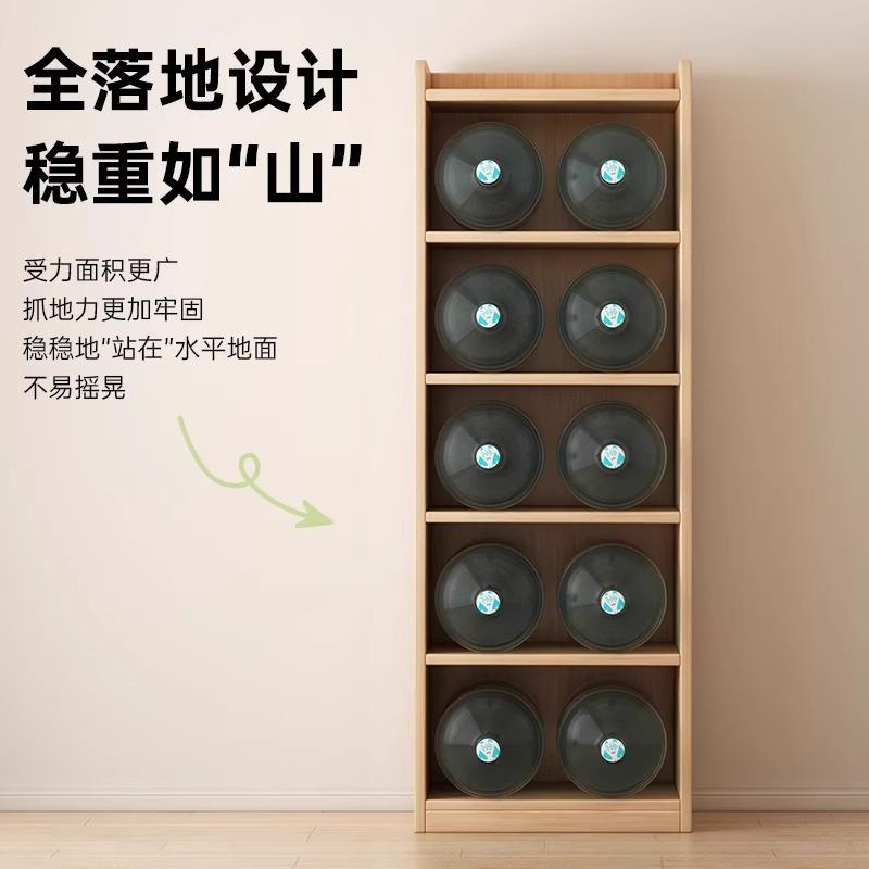 毕利书柜一体靠墙实木置物架落地架客厅家用简易书架儿童不占空间
