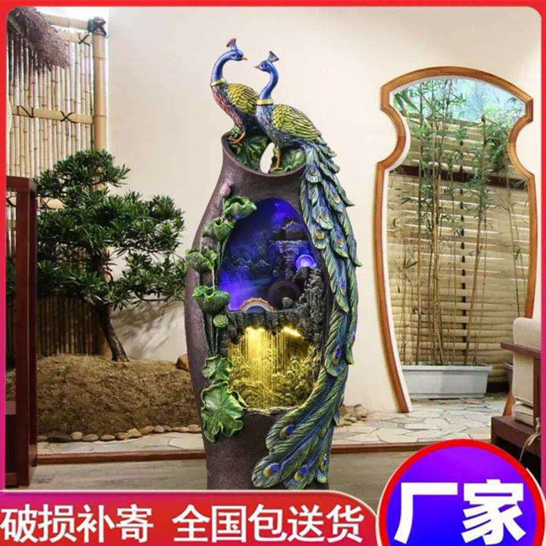 假山流水喷泉水景家居装饰品客厅办公室加湿器室内招财风水轮摆件
