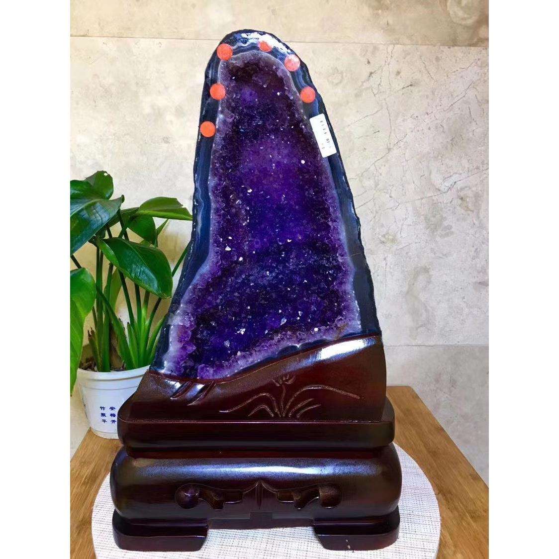 乌拉圭原矿紫水晶洞桌面摆件 厂家现货巴西紫晶洞装饰品办公摆件