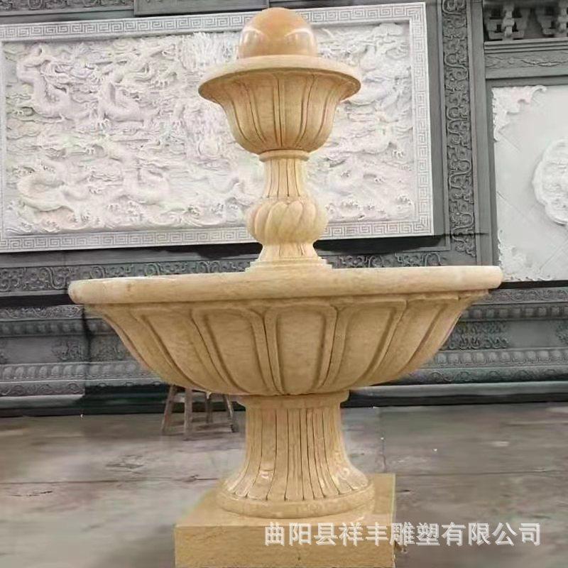 大理石流水石钵小区大型景观全套欧式喷水池水钵石雕户外庭院喷泉